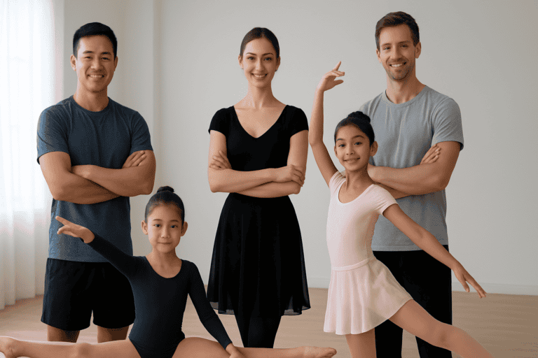 Experienced coaches and young dancers at AGDA showcase their skills in gymnastics and ballet training.